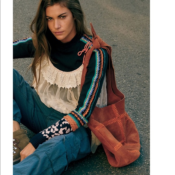 Free People Handbags - NEW free people heritage suede hobo tote